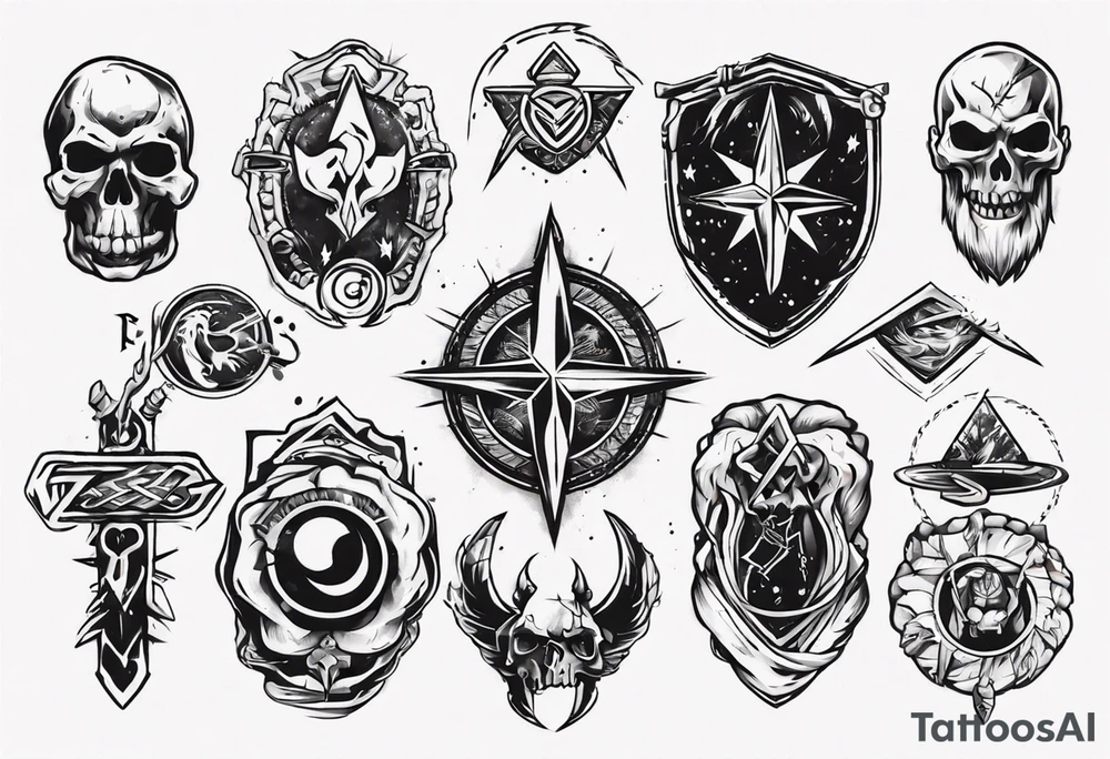 Rock with symbols that represents friendship and loyalty tattoo idea