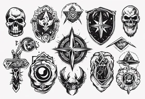 Rock with symbols that represents friendship and loyalty tattoo idea