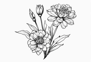 chrysanthemum and gladiolus, with stems tattoo idea