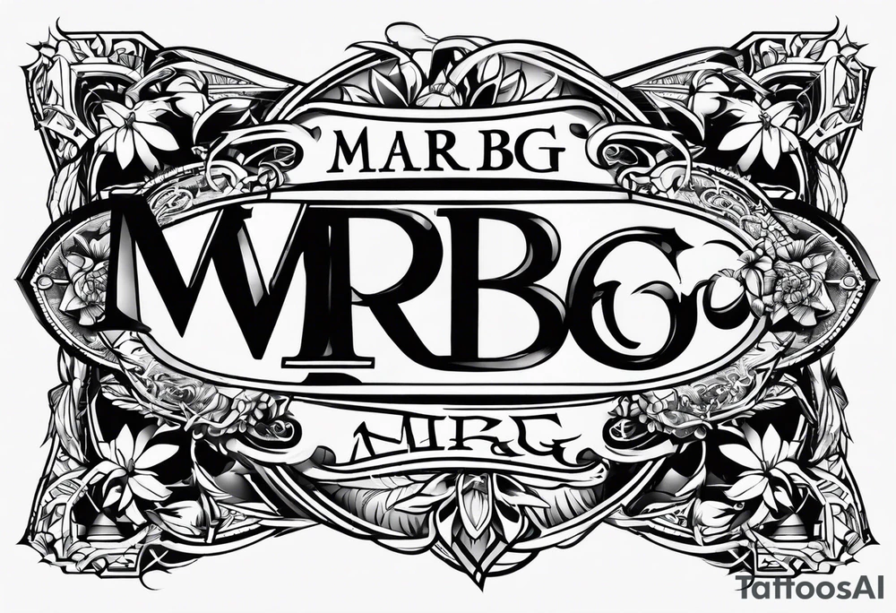 logo-type tattoo word "MRBG" tattoo idea