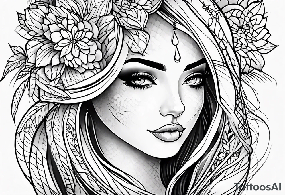 Girly fine line tattoo idea