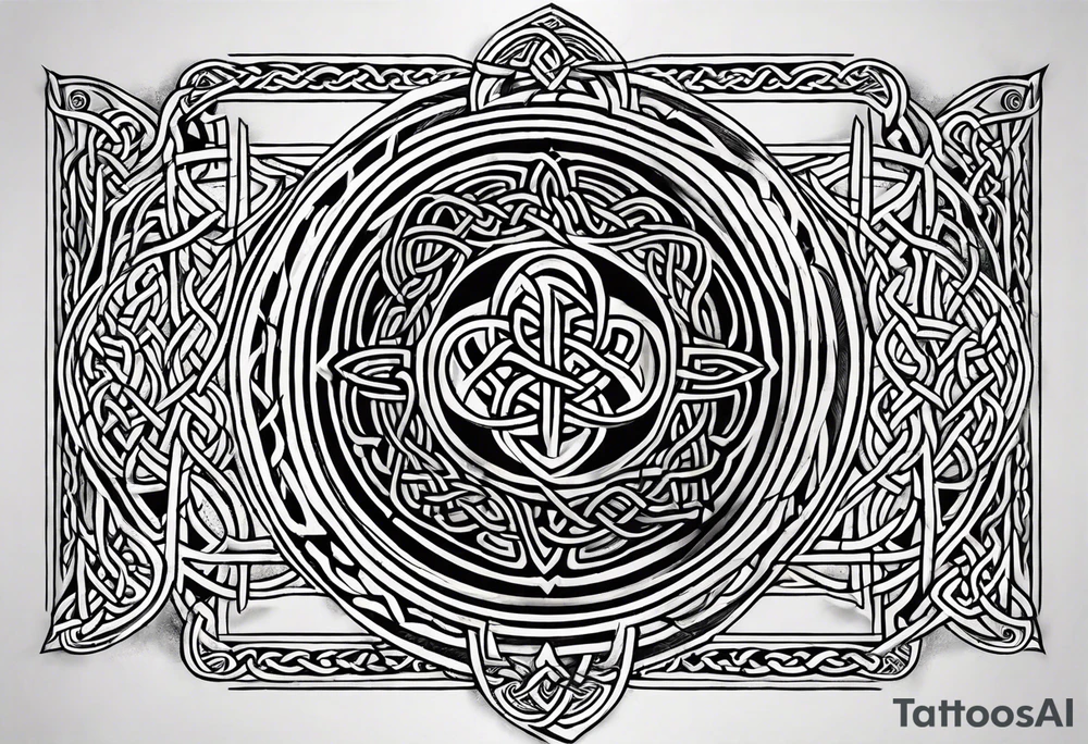 celtic knotwork with triquetra long tattoo idea
