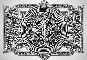 celtic knotwork with triquetra long tattoo idea