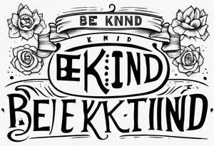 Straight line lettering that says Be Kind …..of a Bitch tattoo idea