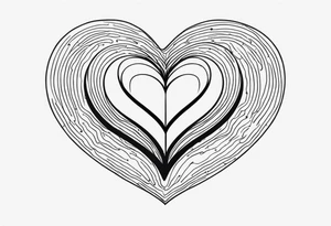a heart shape with the following inside: brain, travel or plane, family, and other symbols tattoo idea