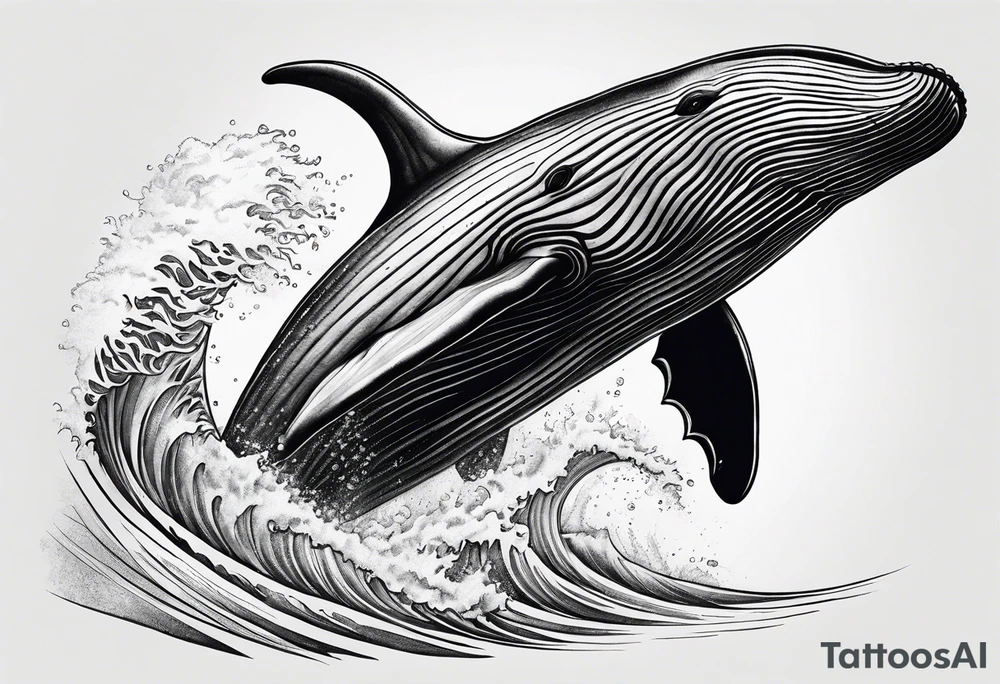 Hawaiian breaching whale tattoo idea