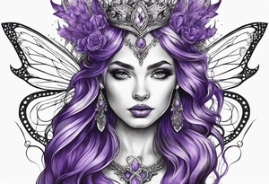 fairy queen in purple tattoo idea