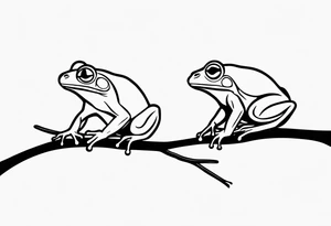 3 frogs on a branch tattoo idea