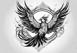 Majestic phoenix flying tattoo idea