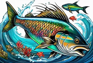 Spearfishing tattoo idea
