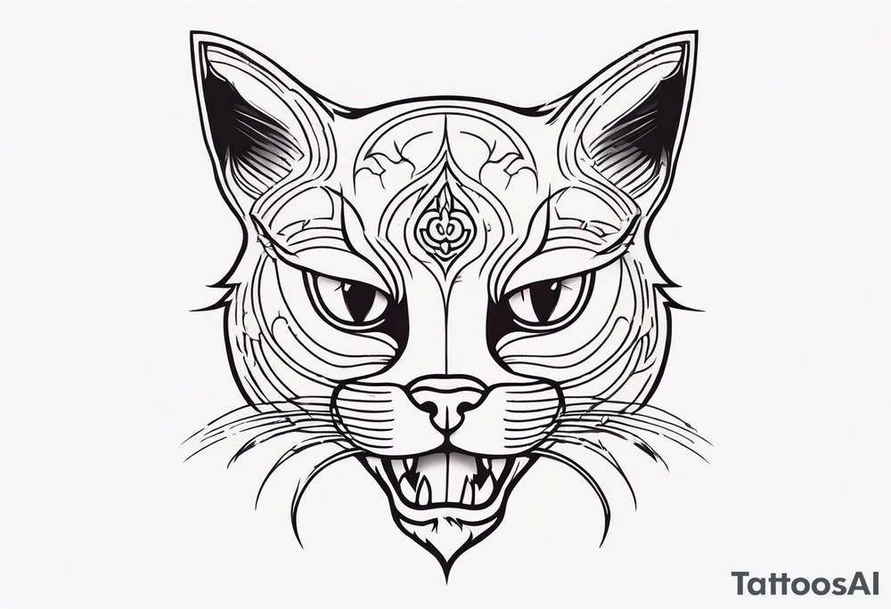 Evil cat tattoo idea