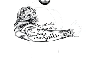 philippians 4:6 “worry about nothing, pray about everything” make this into a graphic type of tattoo with no words just meaning. tattoo idea