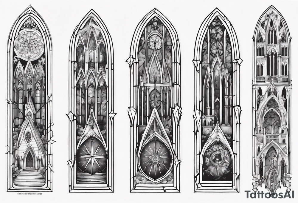 Gothic cathedral window tattoo idea