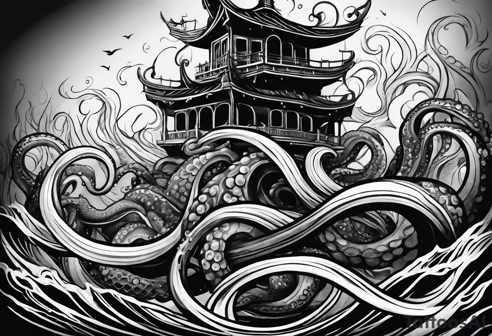 Kraken tentacles coming out of water tattoo idea Kraken tentacles coming out of water tattoo idea