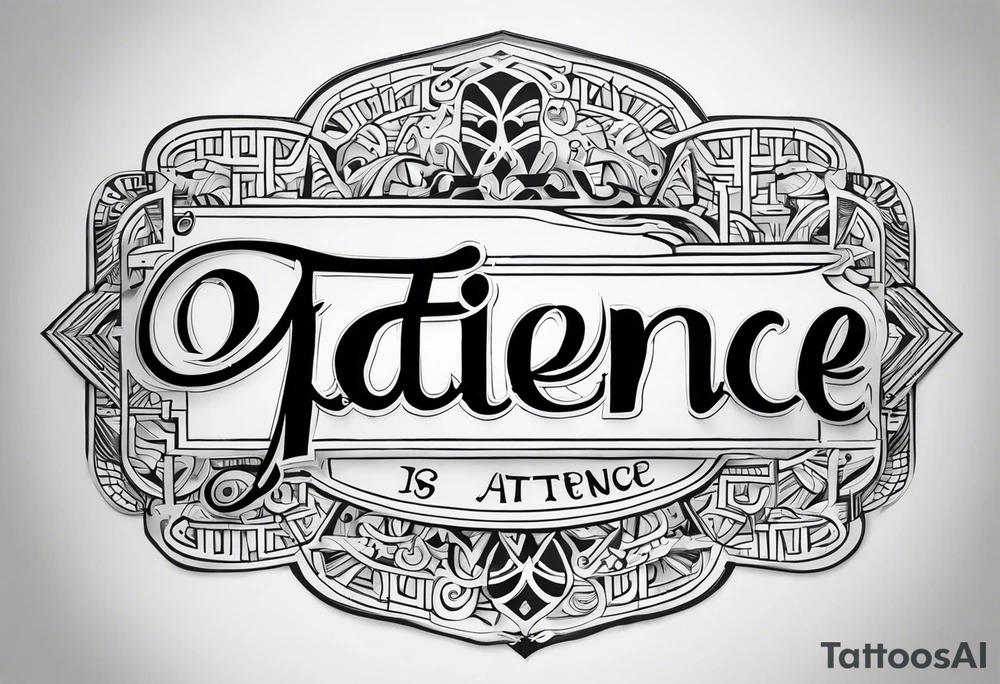 Patience is a virtue tattoo idea