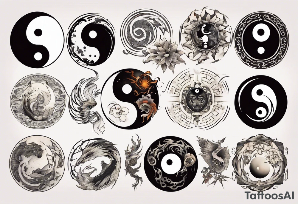 Ying Yang spiritual vibe tattoo idea