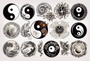 Ying Yang spiritual vibe tattoo idea