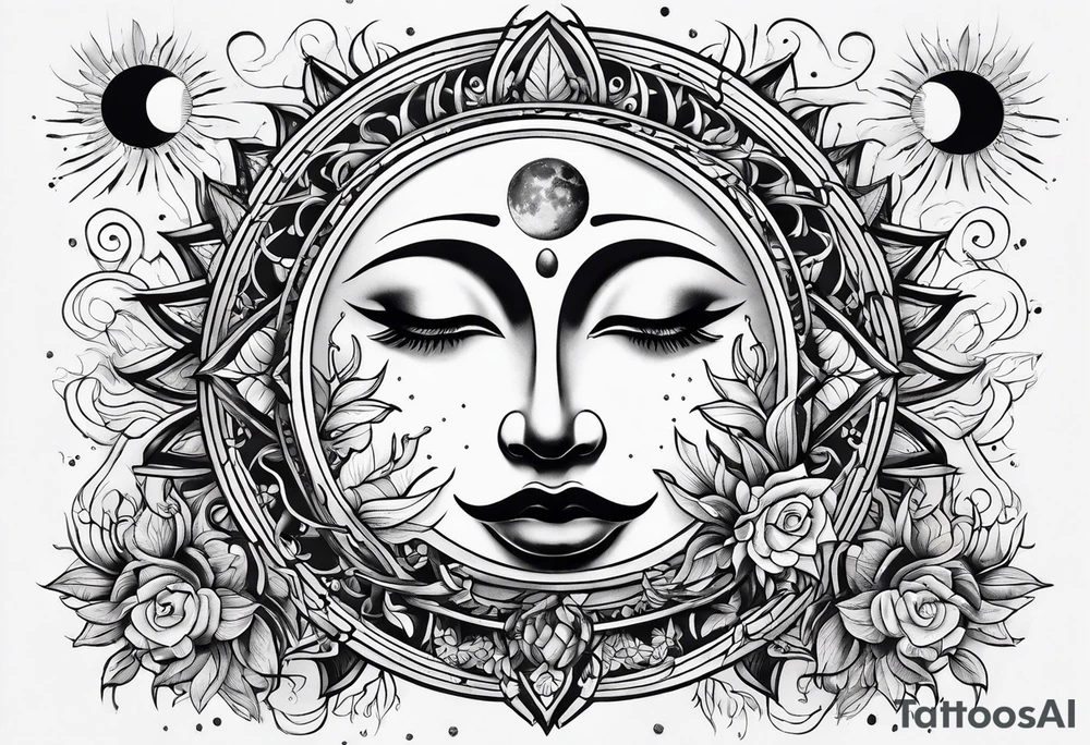 moon and sun tattoo idea