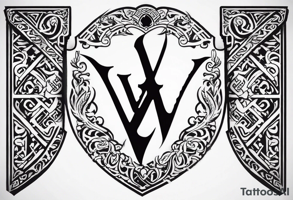 Valhalla shiel sword symbol tattoo idea