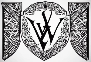 Valhalla shiel sword symbol tattoo idea
