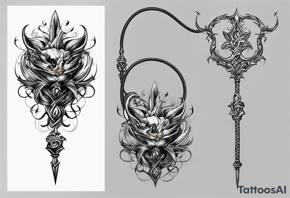 thorn whip that goes up my leg tattoo idea