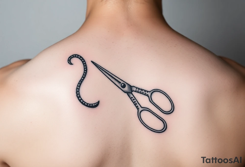 scissors cutting sperm tattoo idea