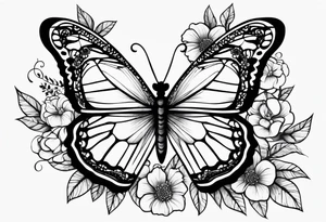 Floral lace butterfly survivor shoulder tattoo half sleeve tattoo idea