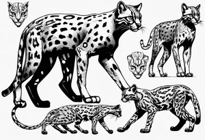 cybernetic ocelot tattoo idea