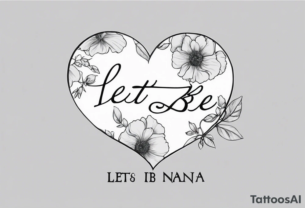 The Beatles song lyric “let it be”for my nana violet who passed away tattoo idea