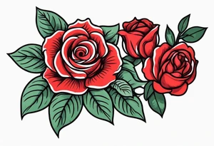 traditional rose bundle red tattoo idea