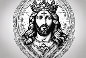 sacred heart of jesus  fine line tattoo idea