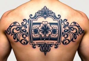 Ornate slot machine with three four leaf clovers tattoo idea