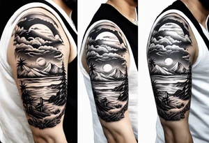 Heavenly Beach Coastal View tattoo idea