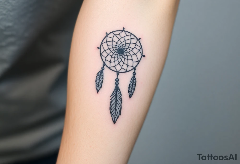 dreamcatcher with feathers for the memory of my grandma tattoo idea
