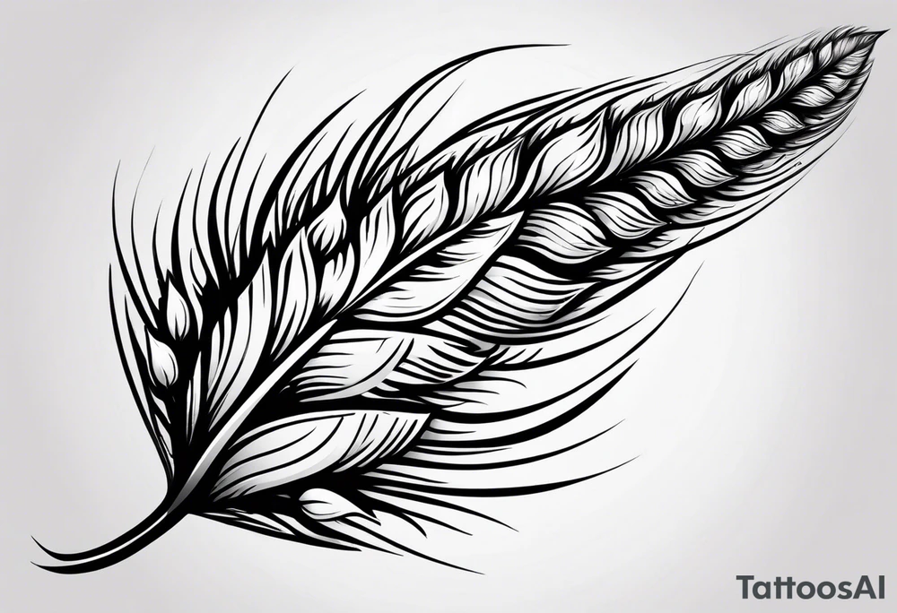 need a shape of a wheat spike and inside it write (ستملأ الوادي سنابل…
) tattoo idea