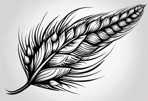 need a shape of a wheat spike and inside it write (ستملأ الوادي سنابل…
) tattoo idea