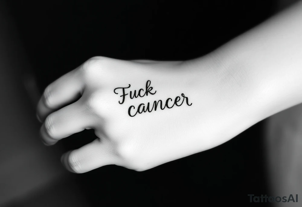 Fuck cancer In cursive tattoo idea