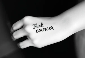 Fuck cancer In cursive tattoo idea