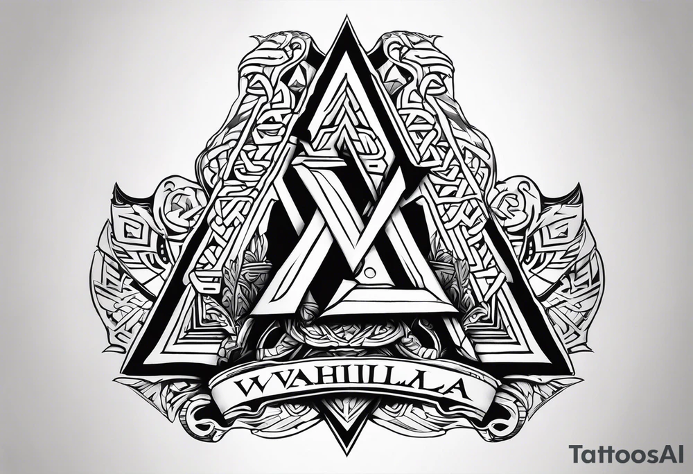 Valhalla 
valknut sword axe tattoo idea