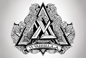 Valhalla 
valknut sword axe tattoo idea