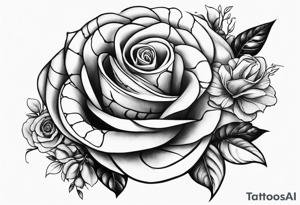 snake tatto wrapped around my arm with one money flower and one rose flower tattoo idea