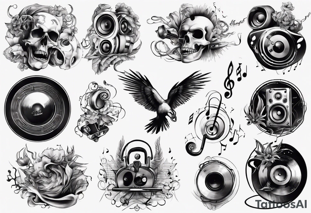 music sound tattoo idea