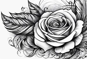 forearm tattoo
angel feather including a stylish rose with first name Isa encrypted tattoo idea