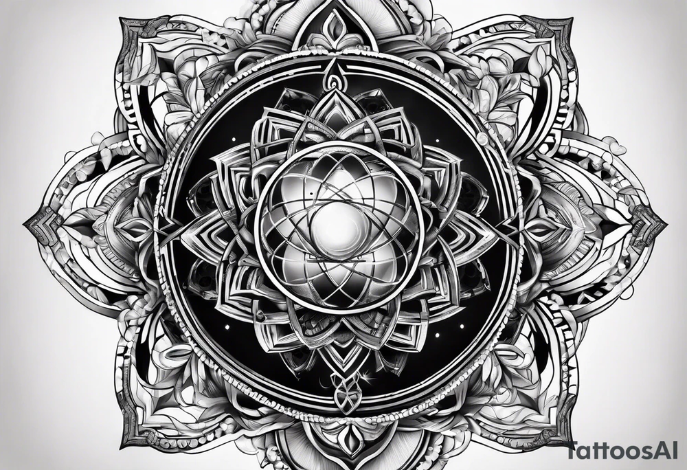 quantum atom with spiritual elements tattoo idea quantum atom with spiritual elements tattoo idea