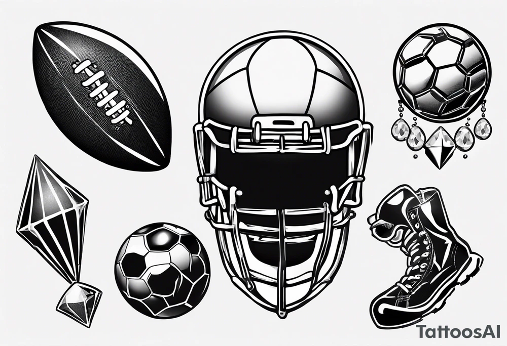 Dad drums diamonds pearls football sports tattoo idea