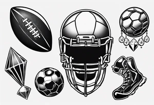 Dad drums diamonds pearls football sports tattoo idea