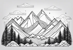 geometric mountains tattoo idea