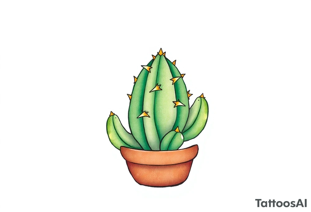 Cute cacti tattoo idea