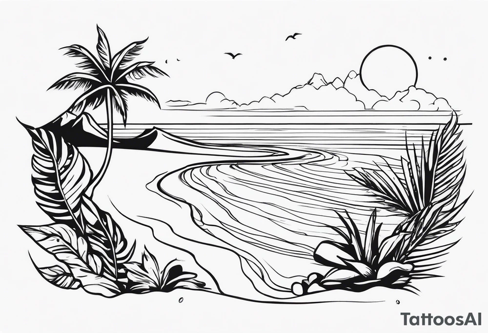 Hawaian beach tattoo idea