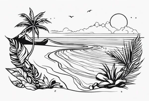Hawaian beach tattoo idea